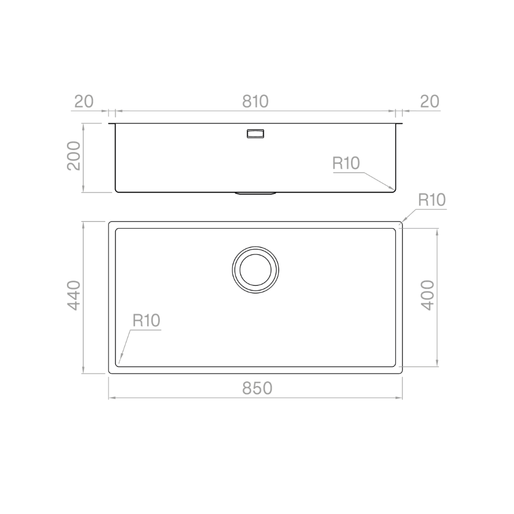 Artinox Radius 81, undermount kitchen sink