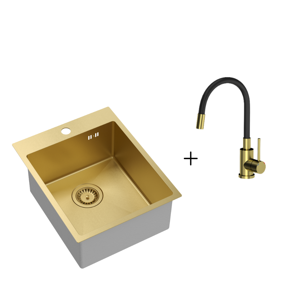 Quadron Russel 90 Gold, PVD Nano kitchen sink