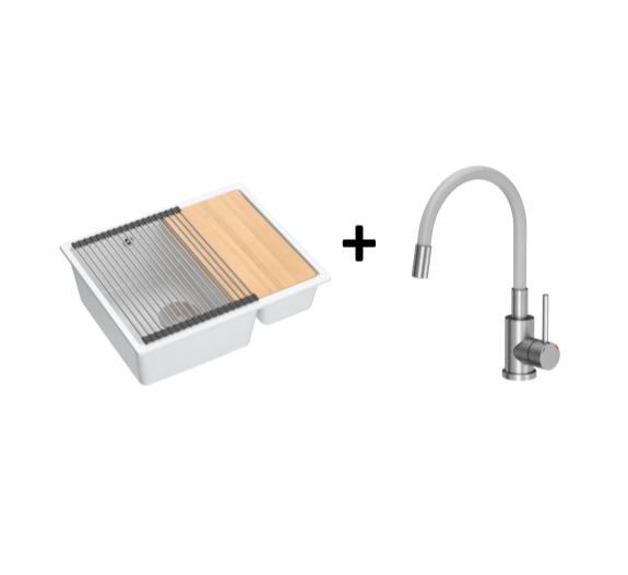 Quadron Logan 151 White, topmount or undermount sink