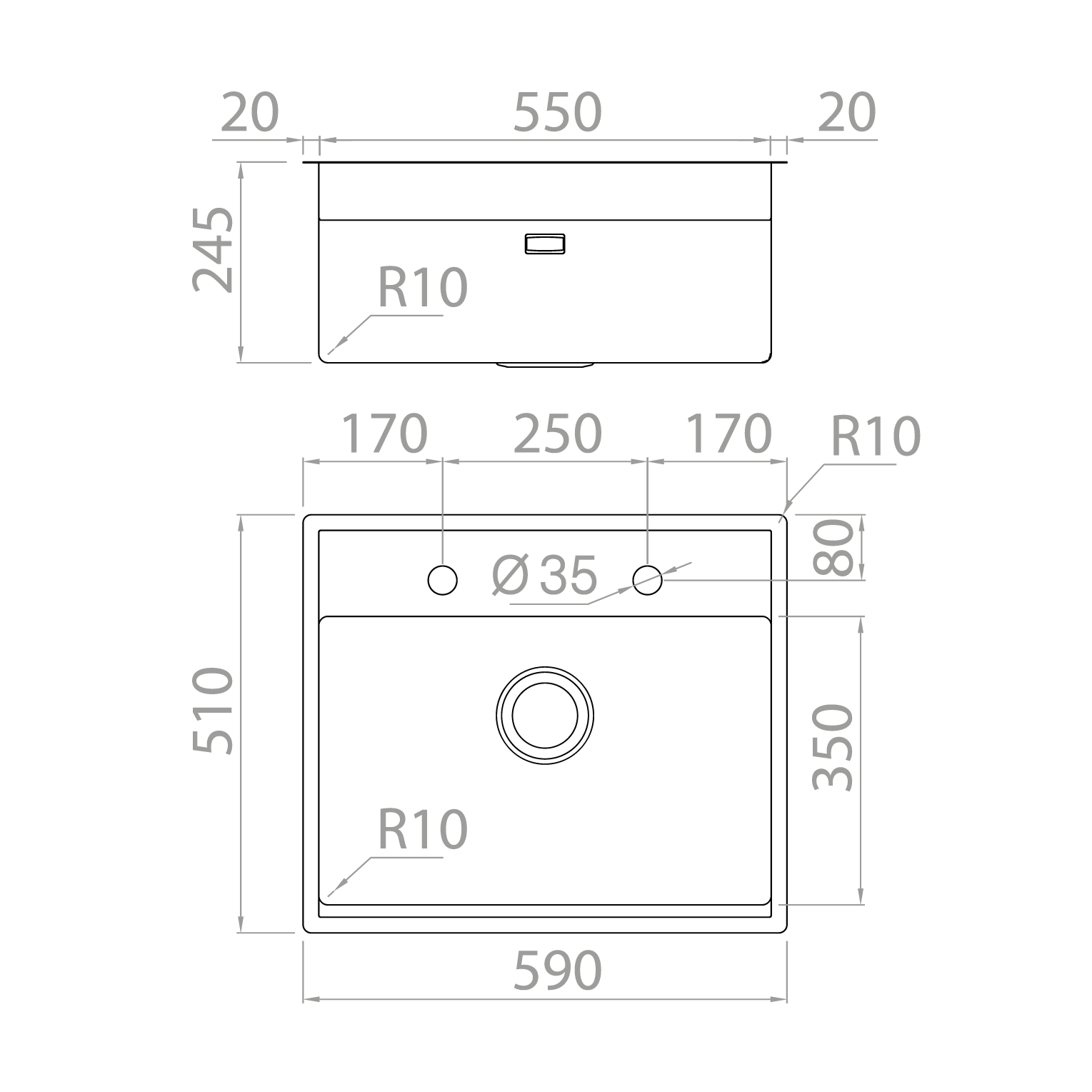 Artinox Startac Marina 55, outdoor kitchen sink with cover