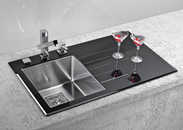 Alveus Crystalix 10 inset sink, glass/ stainless steel - Olif