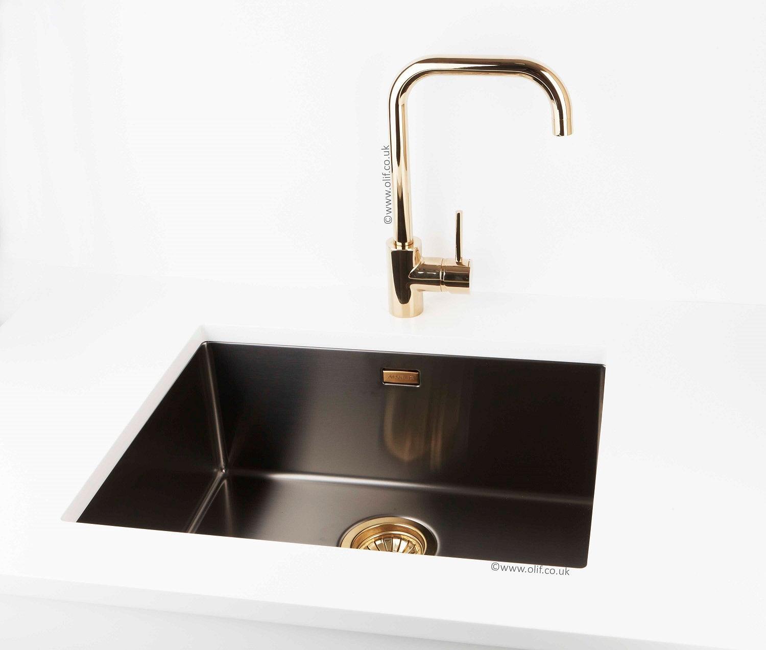 Alveus Delfino Bronze MIX & MATCH kitchen mixer tap, Monarch collection - Olif