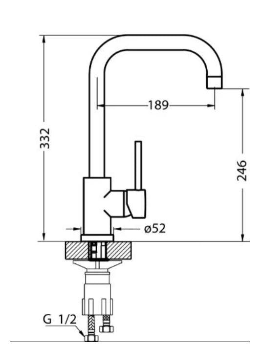 Alveus Delfino Chrome, kitchen mixer tap - Olif