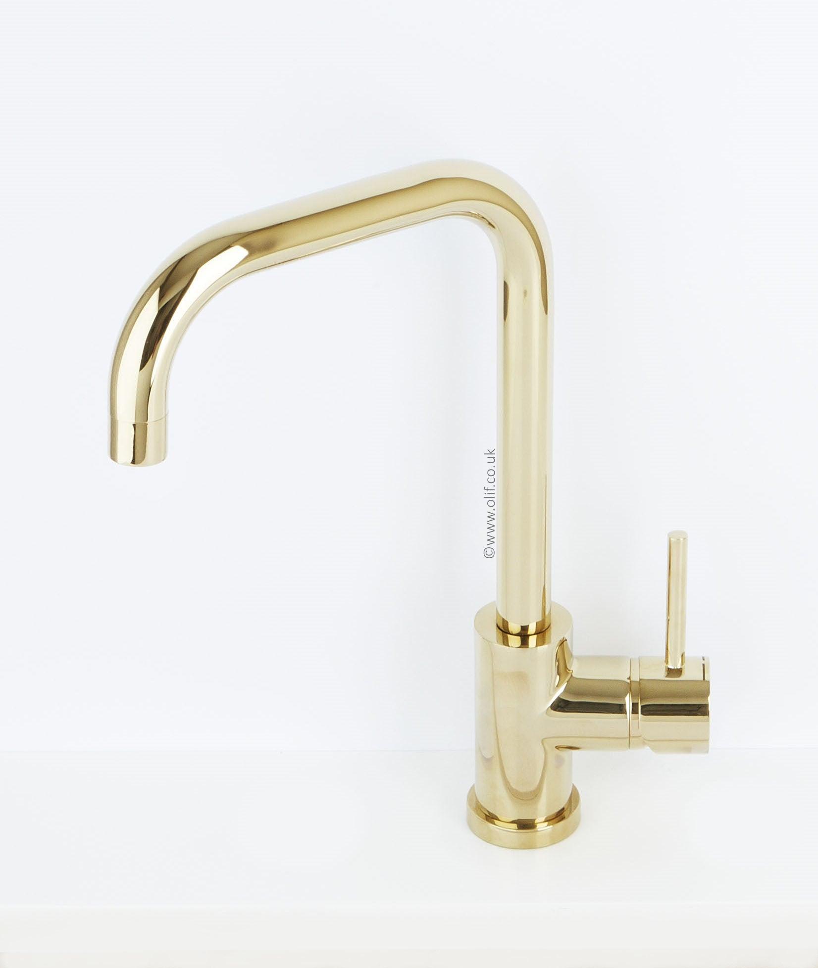 Alveus Delfino Gold, kitchen mixer tap, Monarch collection - Olif