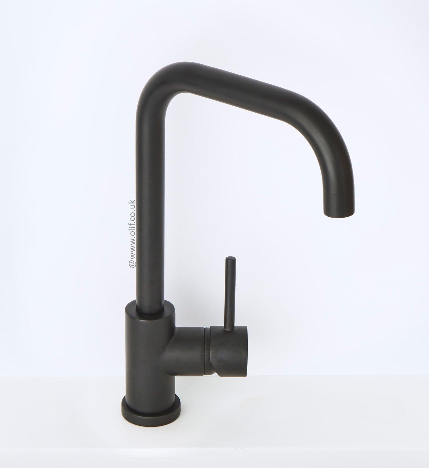 Alveus Delfino Matte Black, kitchen mixer tap, Monarch collection - Olif