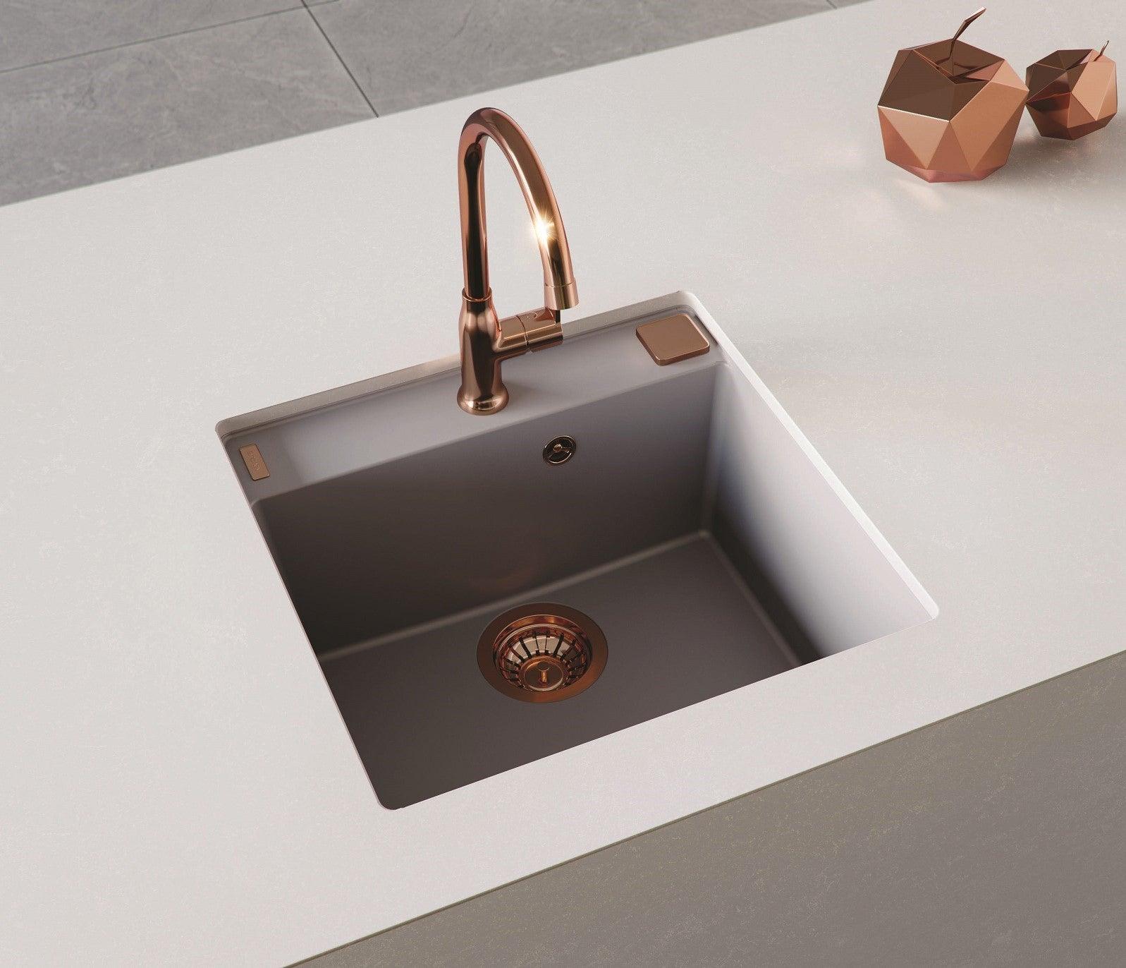 Alveus Kitchen Sink Made Of Granite With Single And A Half Bowl Rock 80-Pebble 4218002