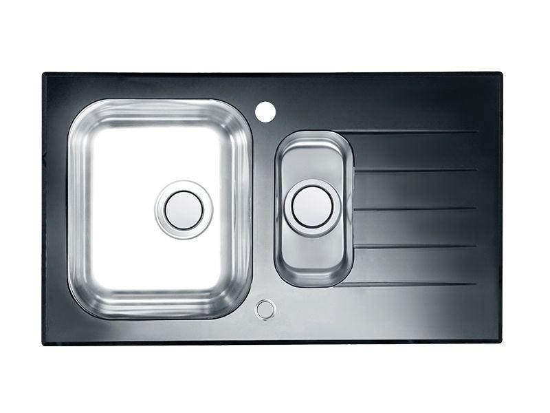 Alveus Glassix 20, inset sink, glass/ stainless steel - Olif