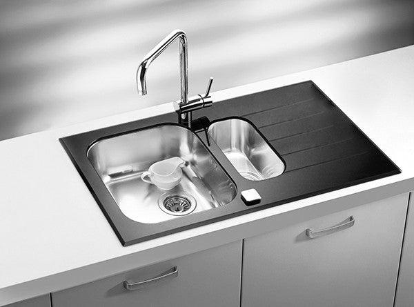 Alveus Glassix 20, inset sink, glass/ stainless steel - Olif