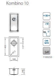 Alveus Kombino 10, undermount sink - Olif