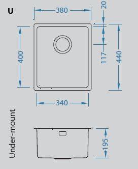 Alveus Kombino 20, undermount or topmount sink - Olif