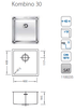 Alveus Kombino 30, undermount or topmount sink - Olif