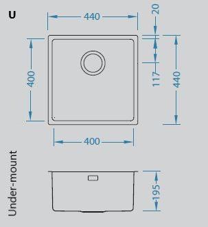 Alveus Kombino 30, undermount or topmount sink - Olif
