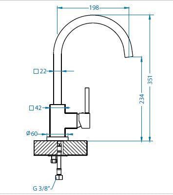 Alveus Lago Chrome, kitchen mixer tap - Olif