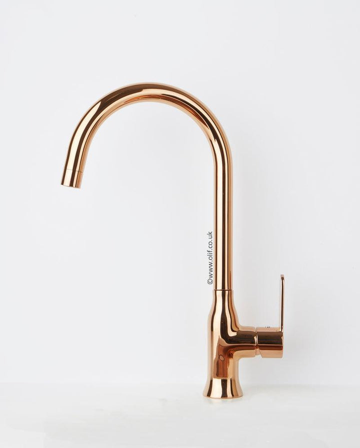 Copper kitchen mixer tap, WRAS certified Alveus Monarch Leo Copper Olif