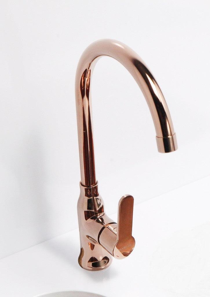 Copper kitchen mixer tap, WRAS certified Alveus Monarch Leo Copper Olif