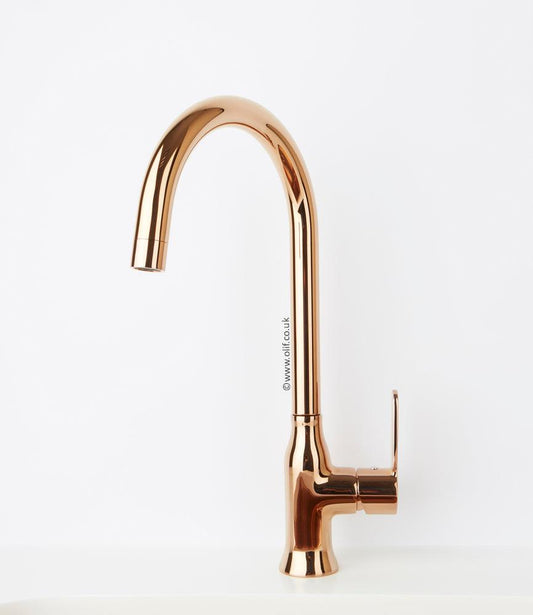 Copper kitchen mixer tap, WRAS certified Alveus Monarch Leo Copper Olif