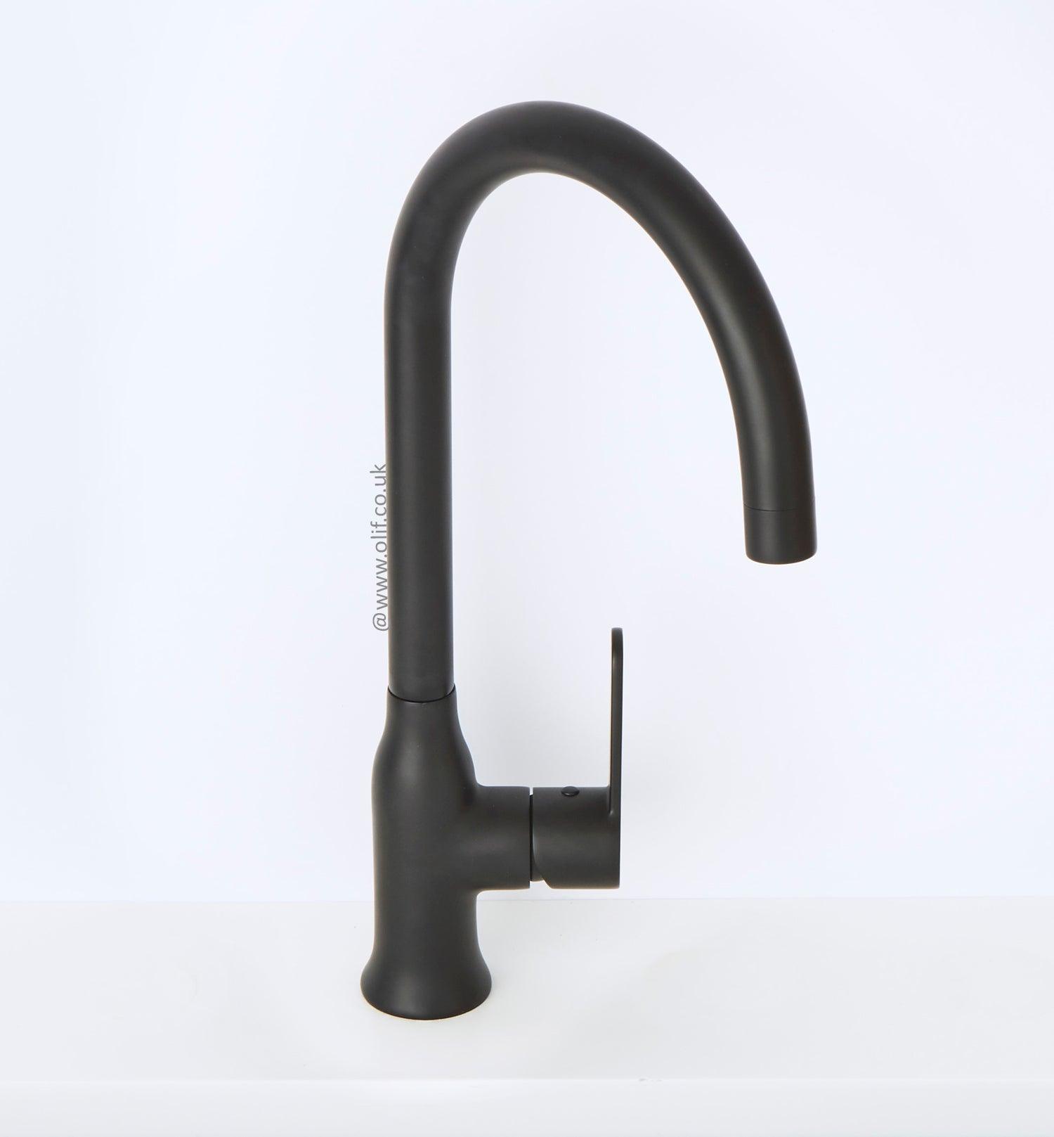 Alveus Leo Matte Black, kitchen mixer tap, Monarch collection - Olif