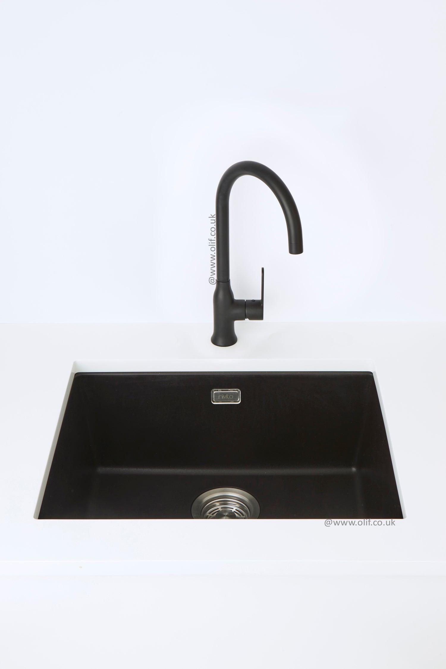 Alveus Leo Matte Black, kitchen mixer tap, Monarch collection - Olif