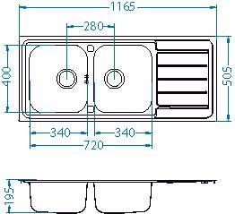 Alveus Line Maxim 100, flush or flat-mount sink - Olif