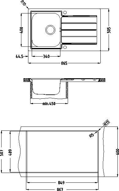 Alveus Line Maxim 20, flush or flat-mount sink - Olif