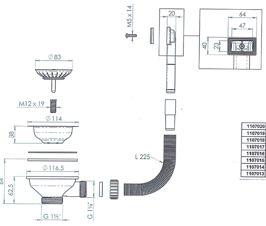 Alveus Monarch Basket Strainer Waste with overflow in Anthracite finish - Olif