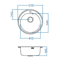Alveus Monarch Form 30 Bronze, inset sink - Olif