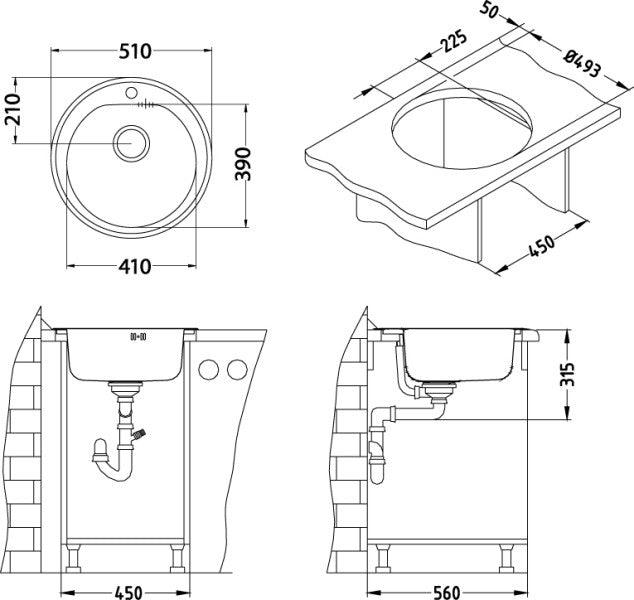 Alveus Monarch Form 30 Copper, inset sink - Olif