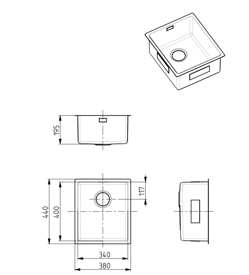 Alveus Monarch Kombino 20 Copper, undermount sink - Olif