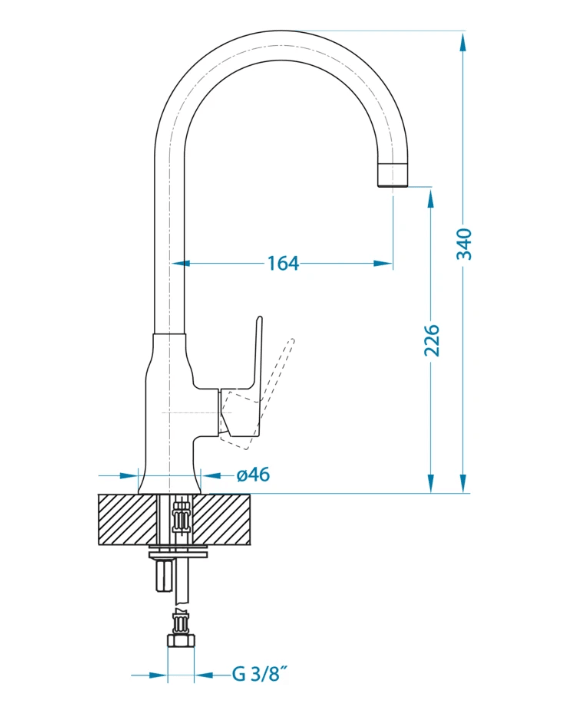 Alveus Monarch Quadrix 30 Gold, flush/slim/undermount sink - Olif
