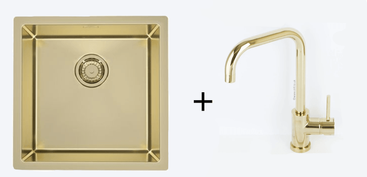 Alveus Monarch Quadrix 30 Gold, flush/slim/undermount sink - Olif
