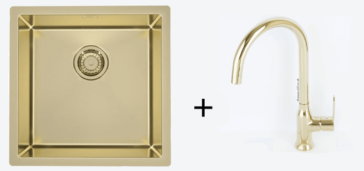 Alveus Monarch Quadrix 30 Gold, flush/slim/undermount sink - Olif