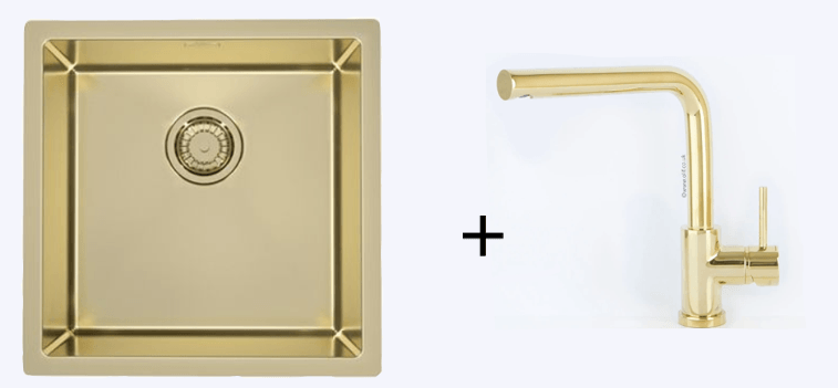 Alveus Monarch Quadrix 30 Gold, flush/slim/undermount sink - Olif