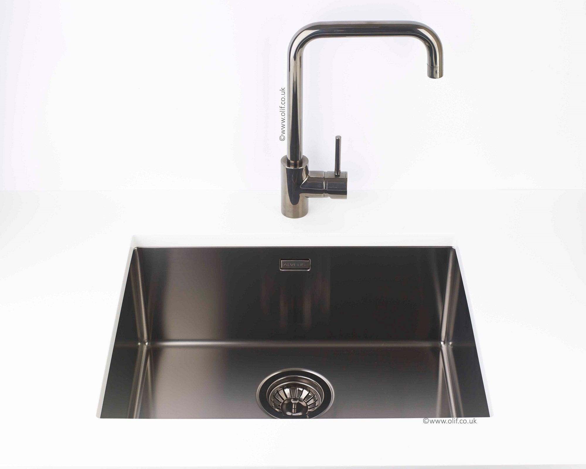 Alveus Monarch Quadrix 50 Anthracite, flush/slim/undermount sink - Olif