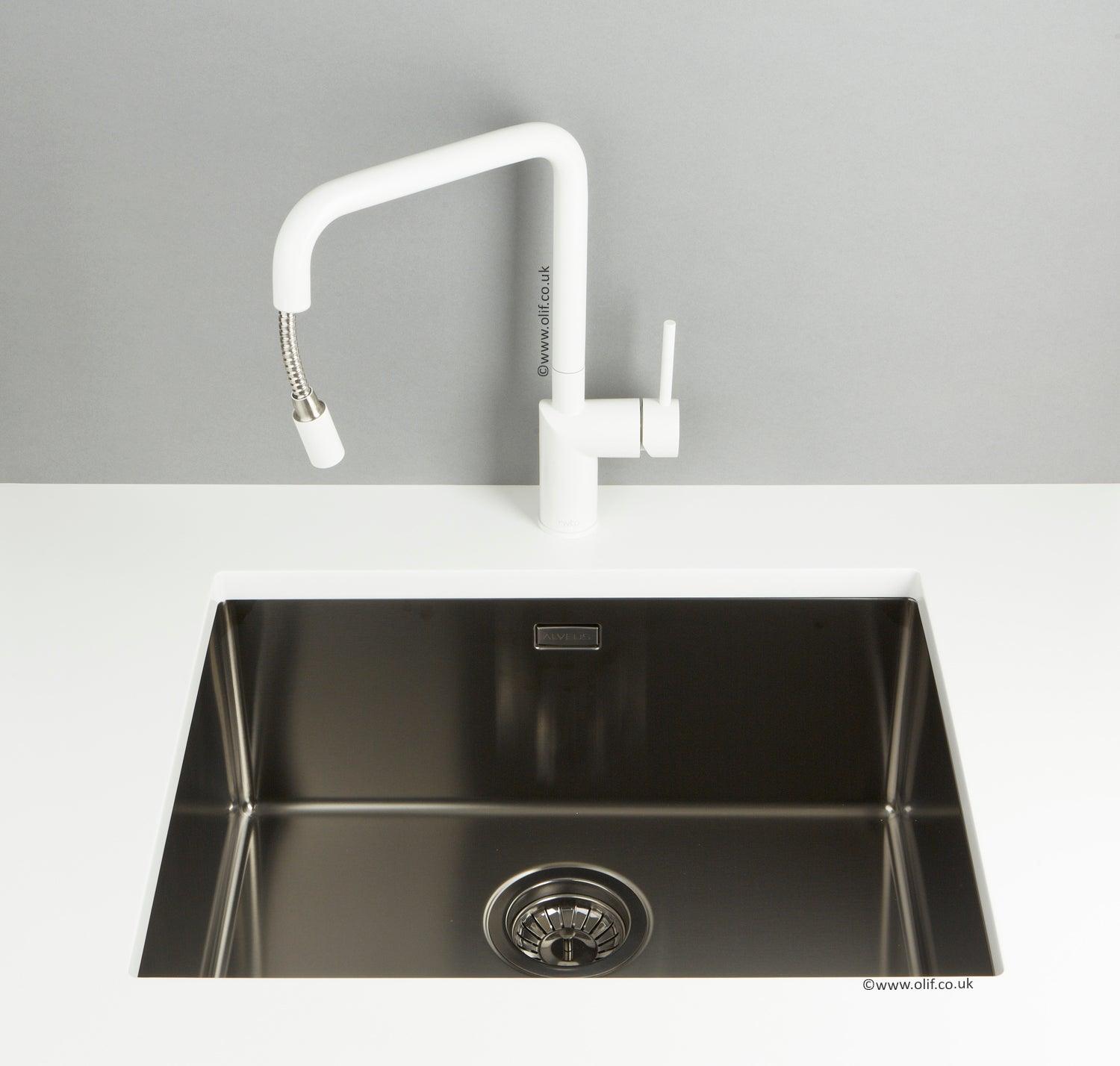 Alveus Monarch Quadrix 50 Anthracite, flush/slim/undermount sink - Olif