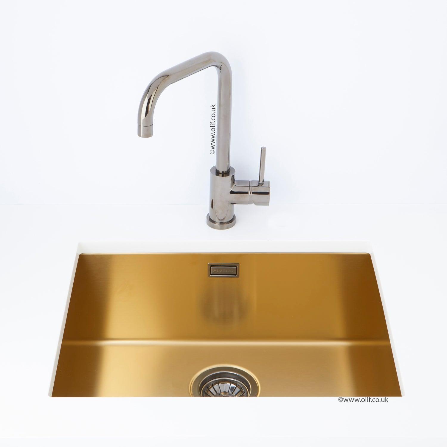 Alveus Monarch Quadrix 50 Gold MIX & MATCH sink - Olif