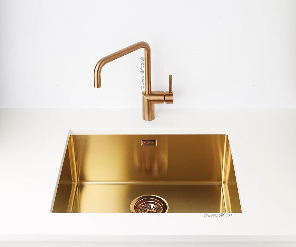 Alveus Monarch Quadrix 50 Gold MIX & MATCH sink - Olif