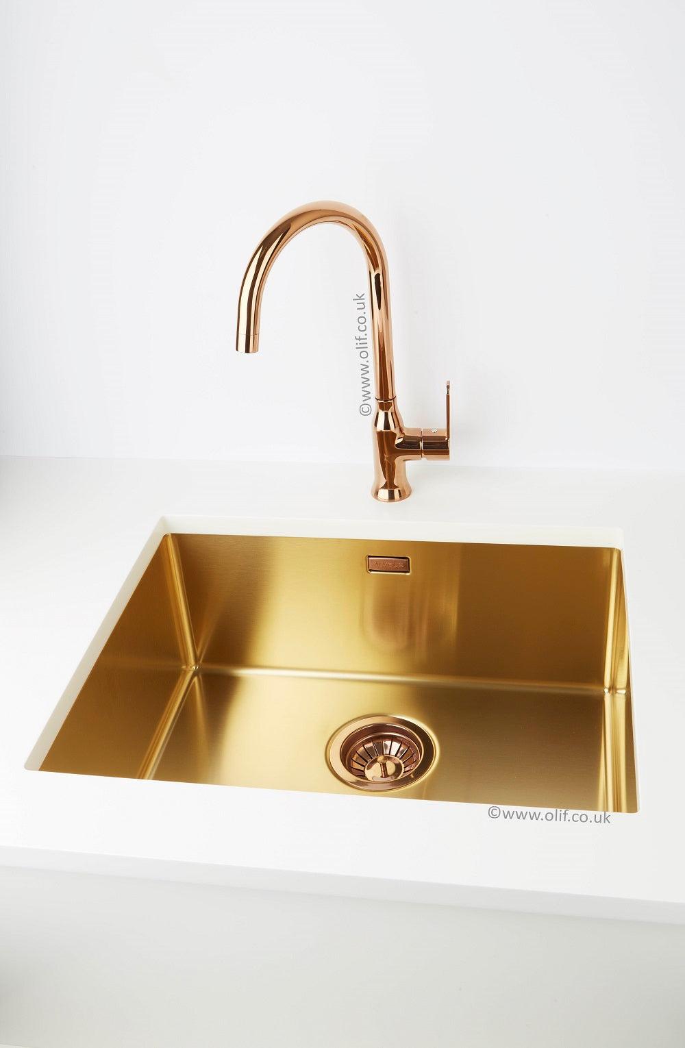 Alveus Monarch Quadrix 50 Gold MIX & MATCH sink - Olif