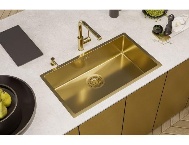 Alveus Monarch Quadrix 60 Gold, flush/slim/undermount sink - Olif