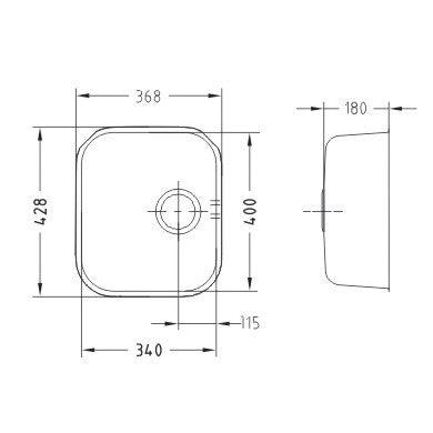 Alveus Monarch Variant 40 Copper MIX & MATCH, undermount sink - Olif