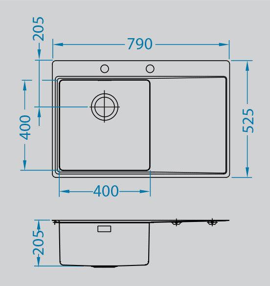 Alveus Pure 40, flush or flat-mount sink - Olif