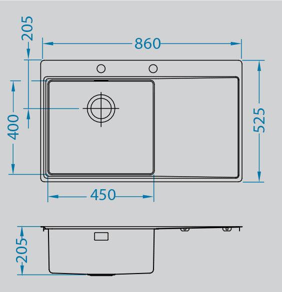 Alveus Pure 50, flush or flat-mount sink - Olif