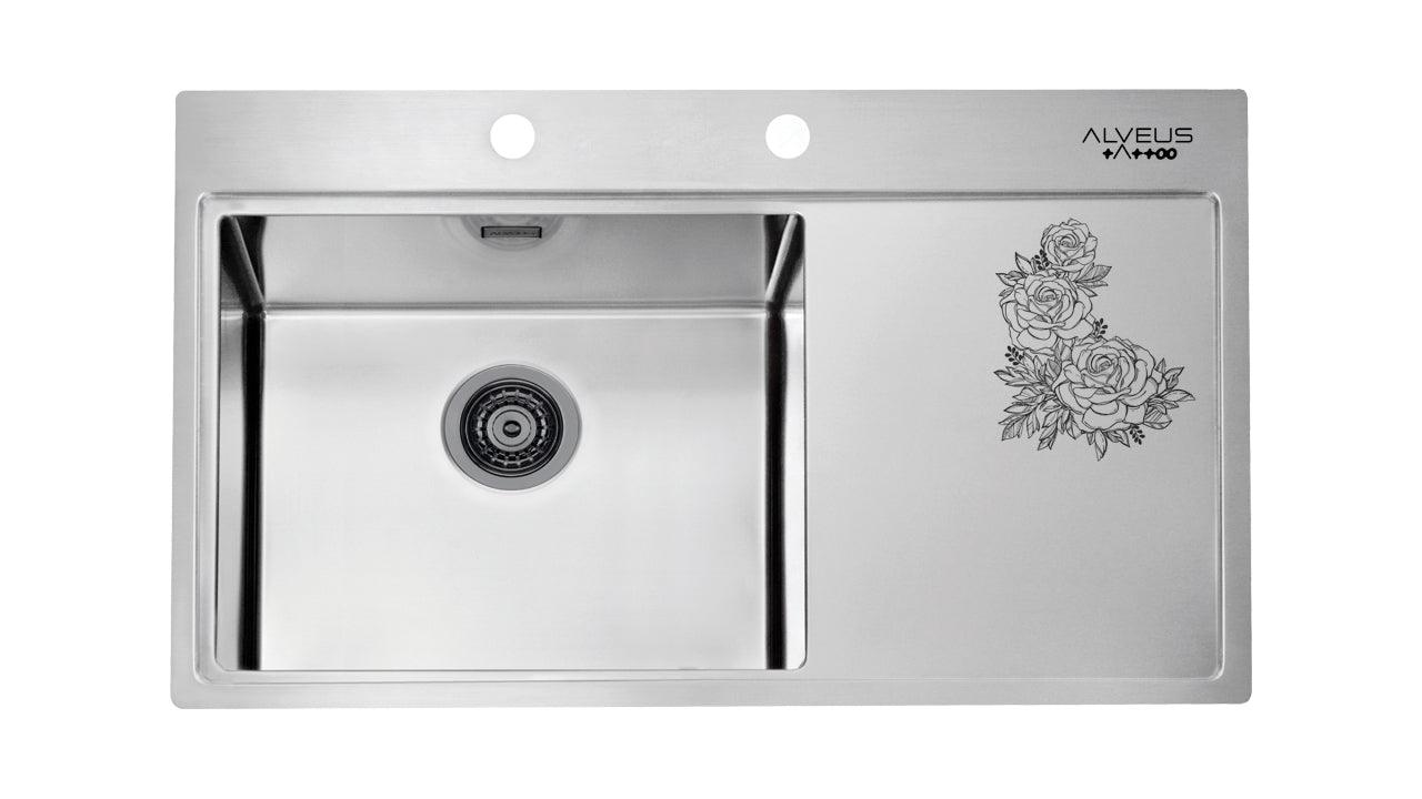 Alveus Pure 50 Tattoo Monarch, flush or flatmount kitchen sink - Olif