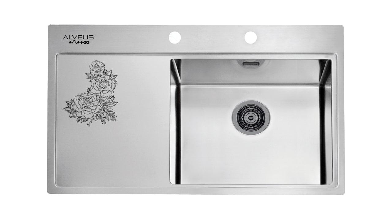 Alveus Pure 50 Tattoo Monarch, flush or flatmount kitchen sink - Olif