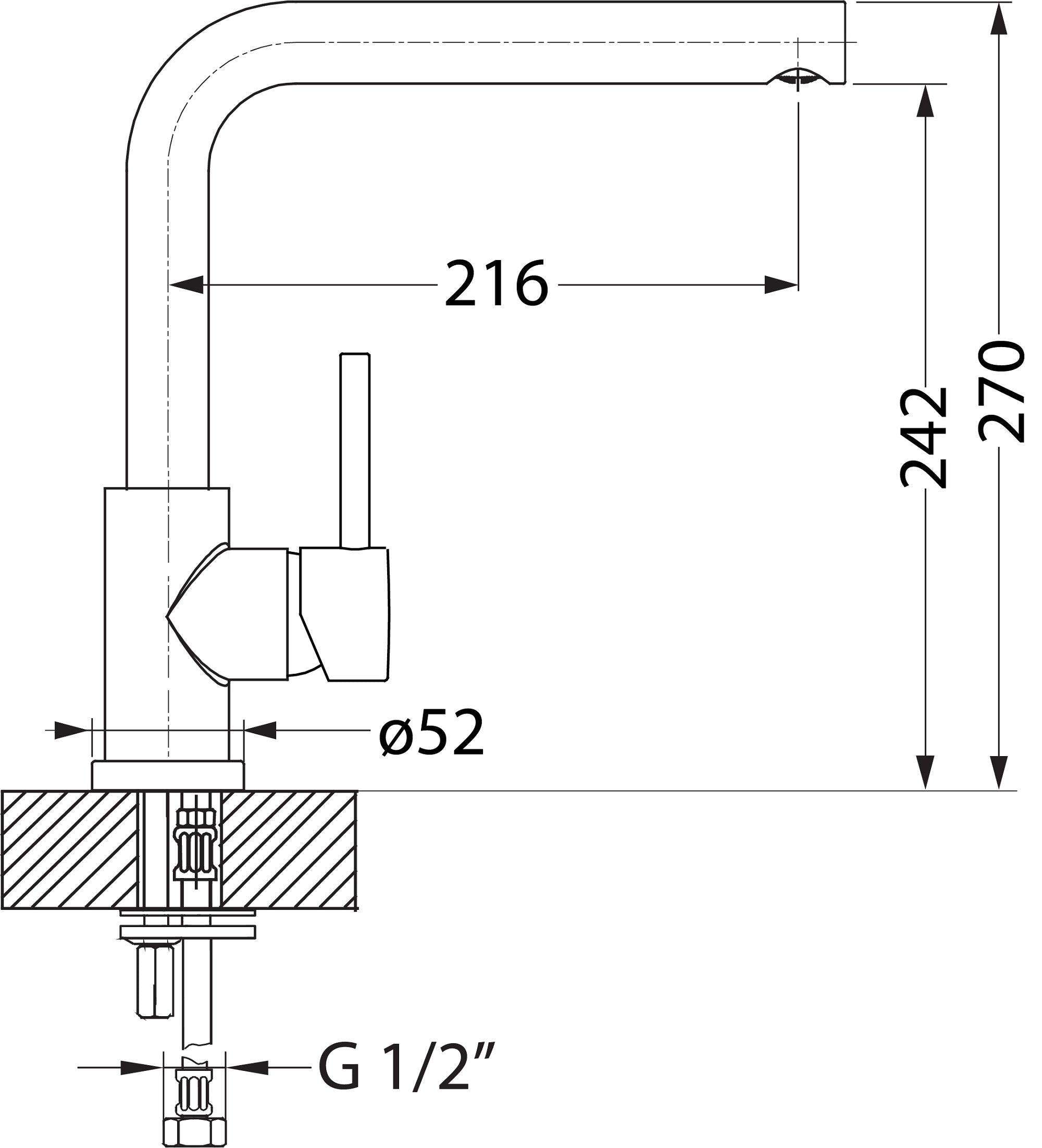 Alveus Toro Anthracite, kitchen mixer tap, Monarch collection - Olif