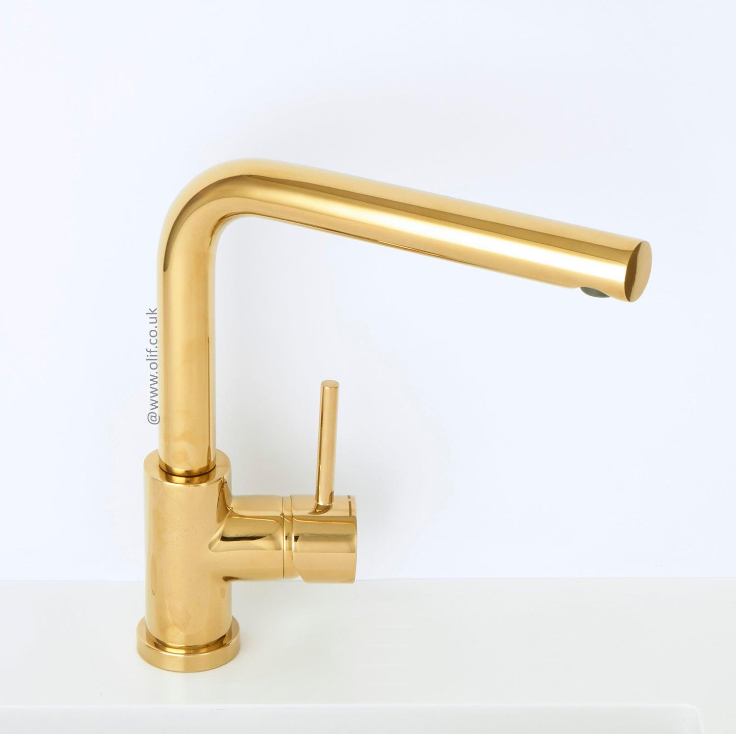 Alveus Toro Gold, kitchen mixer tap, Monarch collection - Olif