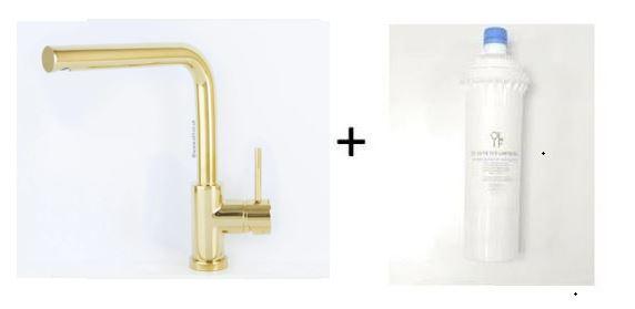 Alveus Toro Gold, kitchen mixer tap, Monarch collection - Olif