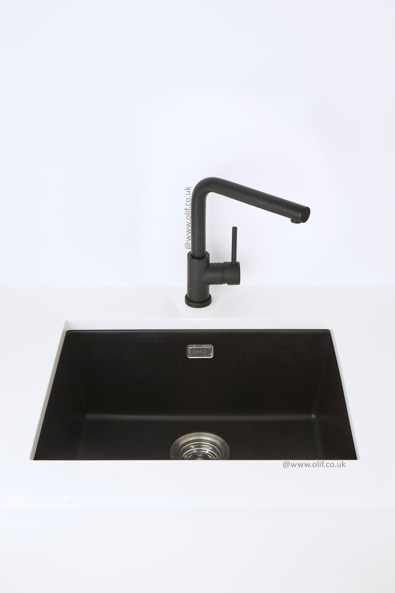 Alveus Toro Matte Black, kitchen mixer tap, Monarch collection - Olif