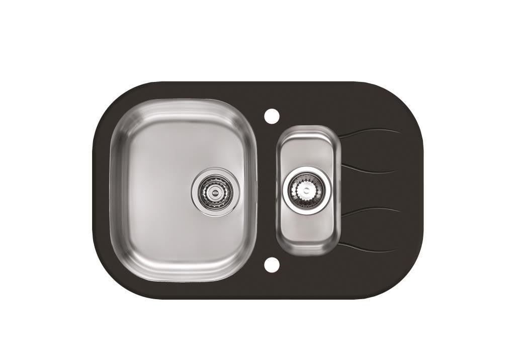 Alveus Wave 30, inset sink, glass/ stainless steel, round - Olif