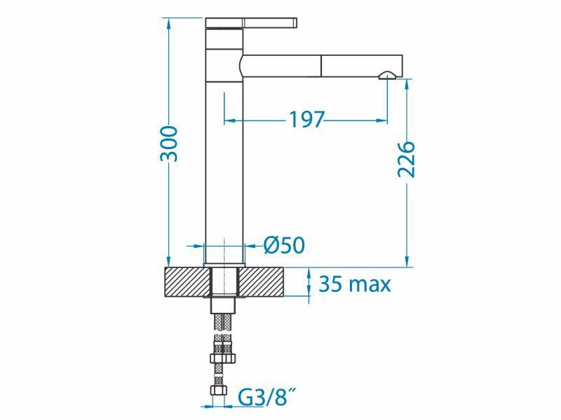 Alveus Zina Matte Black and Copper, kitchen mixer tap, Monarch collection - Olif