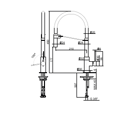 Artinox Hero Black and Brushed Steel kitchen tap - Olif